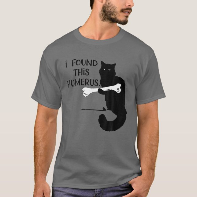 Camiseta Eu Encontrei Este Humero Gatos Engraçados Humourou (Frente)