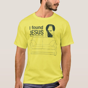 Camiseta Eu encontrei jesus que era atrás do sofá o ti