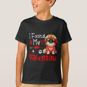 Camiseta Eu Encontrei Meu Pequinês Do Dia Dos Namorados Com