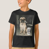 Eu engraçado peguei cachorro Pug fumando cerveja