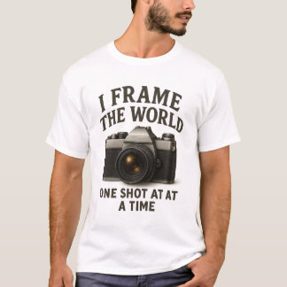 Camiseta Eu Enquadro o Mundo – Fotógrafo de Câmera Antiga 
