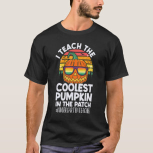 Camiseta Eu Ensino Abóbora No Patch Professora de Jardim de