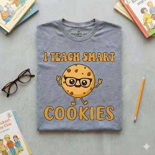 Camiseta Eu Ensino Biscoitos Inteligentes Citação Diverti