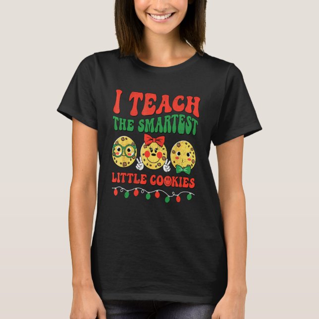 Camiseta Eu Ensino Biscoitos Inteligentes Natal Professores (Frente)