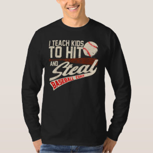 Camiseta Eu Ensino Crianças a Bater e Roubar Beisebol Soft