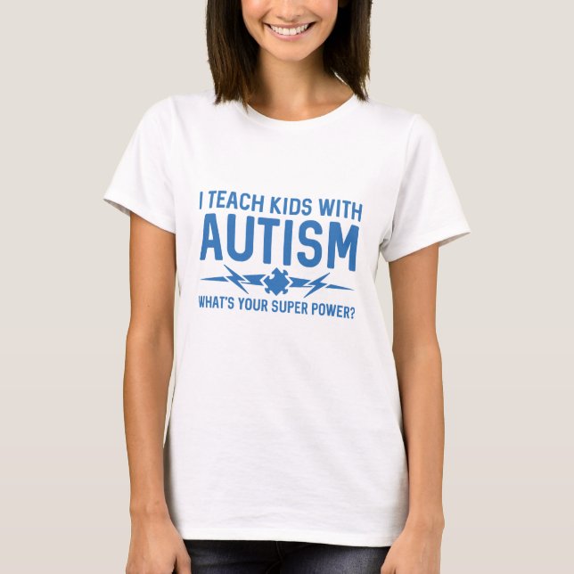 Camiseta Eu Ensino Crianças Com Autismo (Frente)