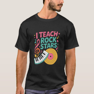 Camiseta Eu Ensino Estrelas do Rock, Professor de Música En