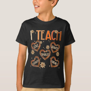 Camiseta Eu Ensino História Negra Lápis Coração de Leopardo