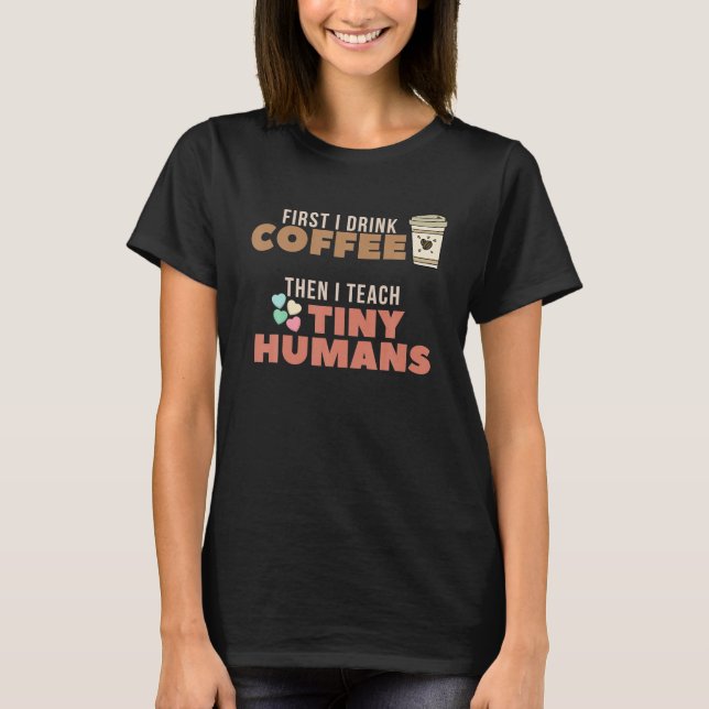 Camiseta Eu Ensino Humanos Pequenos De Volta à Escola Pré-e (Frente)