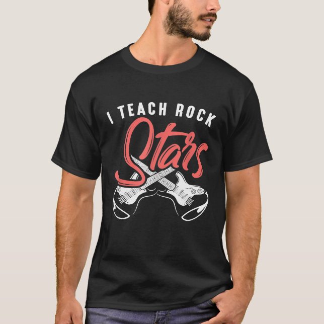 Camiseta Eu Ensino Rock Stars Engraçado Professor De Música (Frente)
