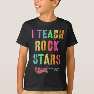 Camiseta Eu Ensino Vibrações de Banda de Rockstars Professo