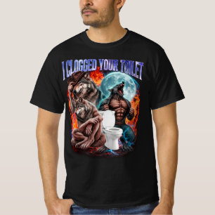 Camiseta Eu Entupi Seu Vaso Sanitário Engraçado Alpha Wolf 