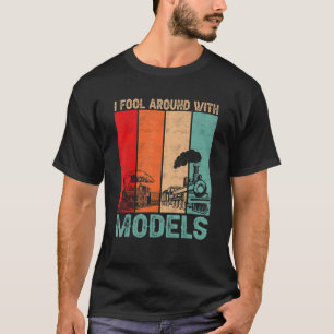 Camiseta Eu Envolvo-Me Com Modelos De Traços De Comboio Ret