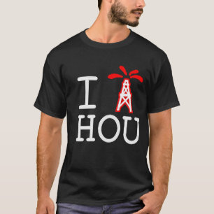 Camiseta Eu equipo o preto do t-shirt de Houston