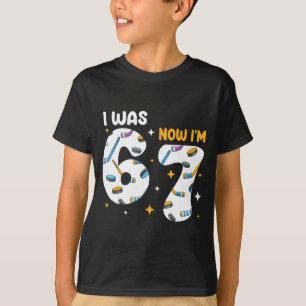 Camiseta Eu Era 6 Agora Eu Sou 7 Aniversário de Hóquei