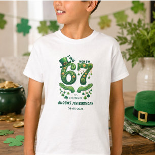 Camiseta Eu Era 6 Agora Eu Sou 7 Dia de São Patrício Menino