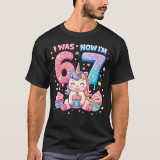 Camiseta Eu Era 6 Agora Eu Tenho 7 Anos Menina De 7 Anos De