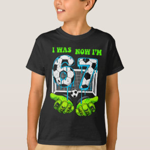Camiseta Eu Era 6 Agora Eu Tenho 7 Anos Menino Aniversário