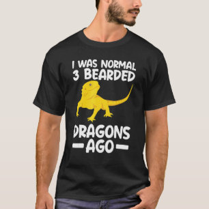 Camiseta Eu Era Normal 3 Dragão Barbudo Atrás Lagarto Répti