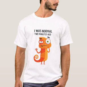 Camiseta Eu Era Normal Dois Minutos Atrás Camaleão Engraçad
