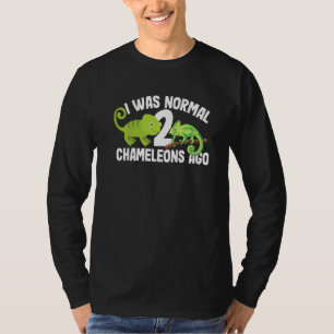 Camiseta Eu Era Normal Há 2 Camaleões Adorável Animal Mulh