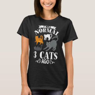 Camiseta Eu era normal há 3 gatos