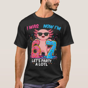 Camiseta Eu Era Seis Agora Sou Sete Axolote 7º Aniversário