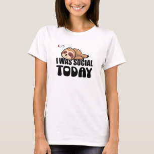 Camiseta ''Eu era social hoje" Minha bateria social está dr