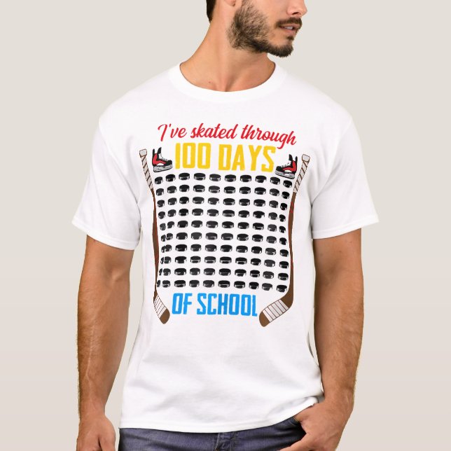 Camiseta Eu Escapei Por 100 Dias De Estudo De Hóquei Escola (Frente)