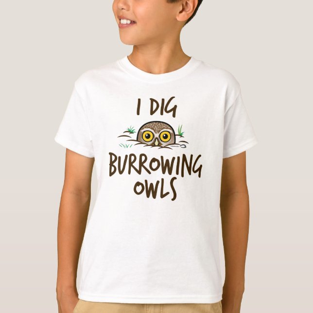 Camiseta Eu escavo Burrowing corujas (Frente)