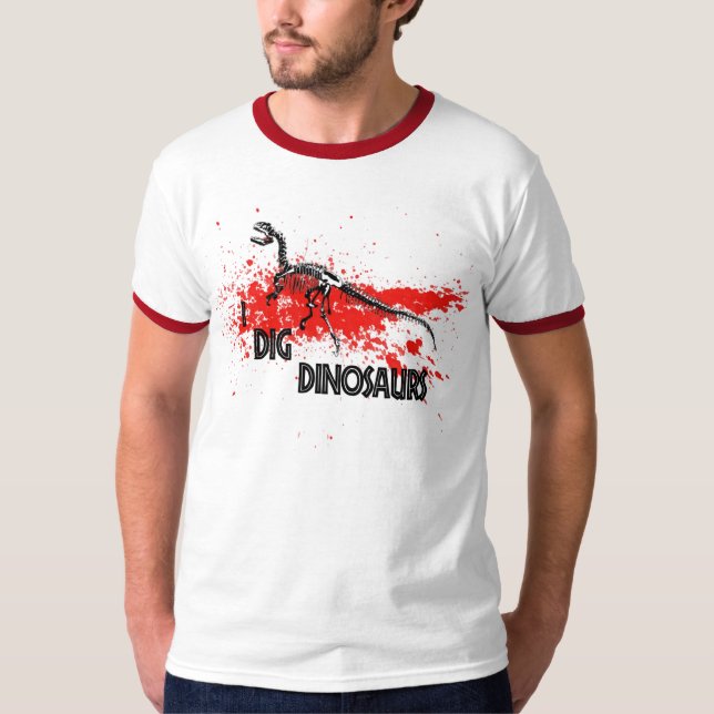 Camiseta eu escavo dinossauros (Frente)