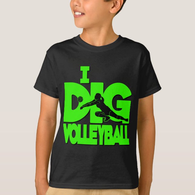 Camiseta Eu escavo VB, verde do néon (Frente)