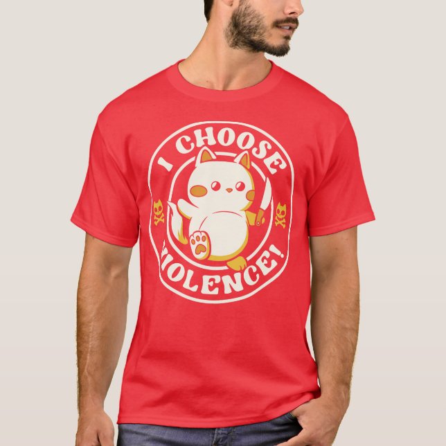 Camiseta Eu Escolho Gato Violento por Tobe Fonseca (Frente)