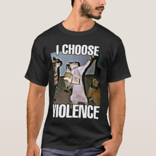 Camiseta Eu escolho meme do gato violento