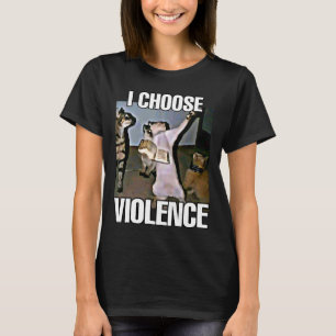 Camiseta Eu escolho mulheres que fazem memes de gatos viole