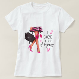 Camiseta Eu escolho ser feliz (pele clara) t-shirt feminina