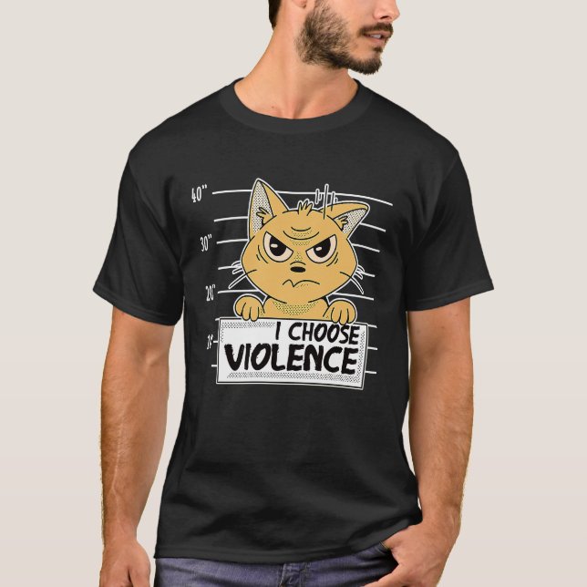 Camiseta Eu Escolho Violência Black Cat (Frente)