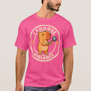 Camiseta Eu Escolho Violência Capivara Engraçada