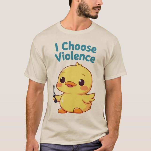 Camiseta Eu Escolho Violência - Design Digital de Paródia E (Frente)