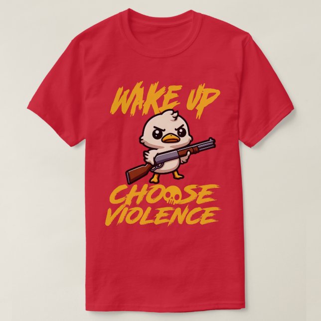 Camiseta Eu Escolho Violência Hoje Ganho Ironia E Sarcasmo (Frente do Design)