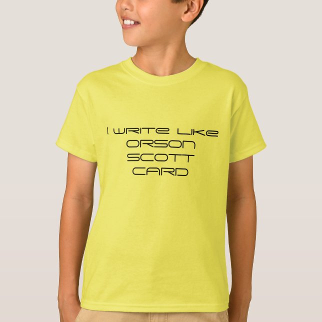 Camiseta Eu escrevo como Orson Scott Card (Frente)