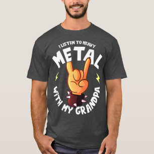Camiseta Eu escuto Heavy Metal com meu avô, eu sou engraçad
