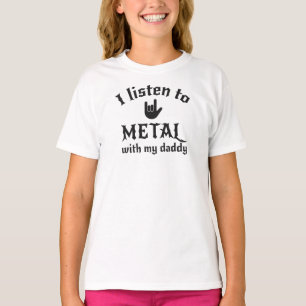 Camiseta Eu escuto metal com meu Pai de metal pesado pai