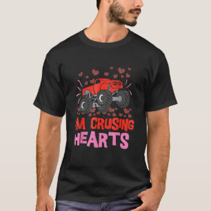 Camiseta Eu Esmago Corações Caminhão Monstro Menino Criança