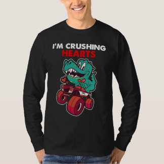 Camiseta Eu Esmago Corações Dino Monster Truck Menino Vale