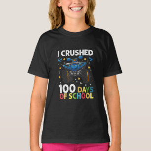Camiseta Eu Esmaguei 100 Dias de Caminhão Monstro Meninos d