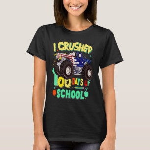 Camiseta Eu Esmaguei 100 Dias de Escola Caminhão Monstro