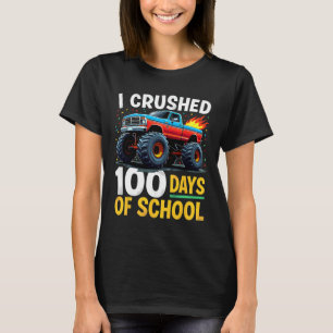 Camiseta Eu Esmaguei 100 Dias De Monstro De Caminhão Menino