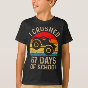Camiseta Eu Esmaguei 67 Dias De Escola Engraçado Seis Sete