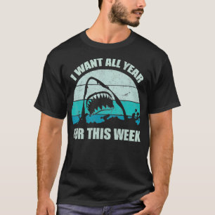 Camiseta Eu espero o ano inteiro por este tubarão engraça